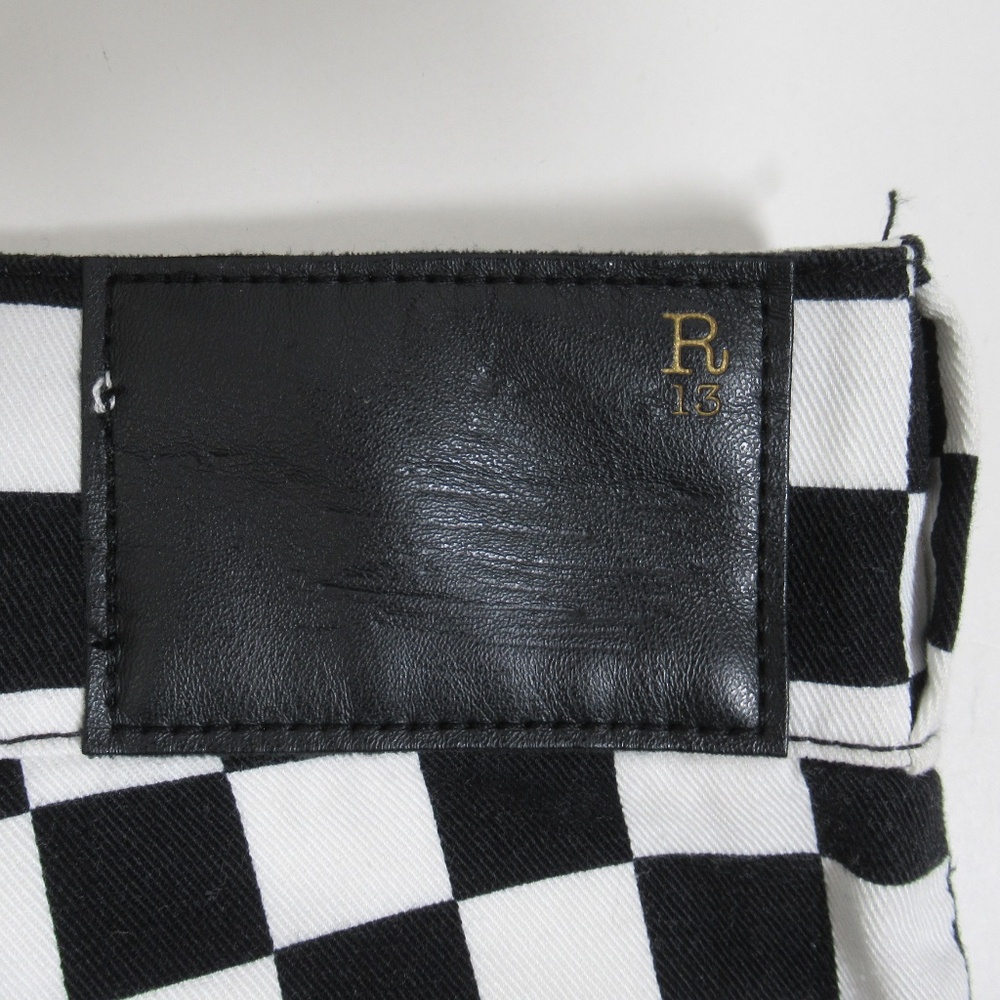R13 Women's Slouch Pant Black White Checker R13W5008-R115B Size M - Picture 6 of 12